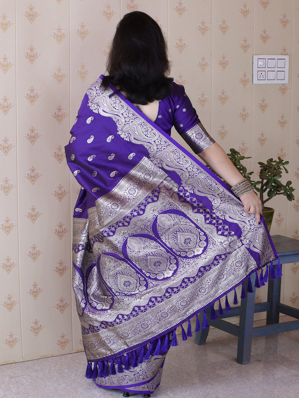 Banarasi Silk Blend Saree with Blouse Piece