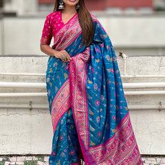 Woven Design Zari Patola Silk Saree With Blouse Piece
