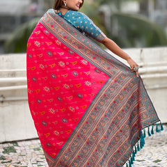 Woven Design Zari Patola Silk Saree With Blouse Piece