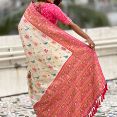 Woven Design Zari Patola Silk Saree With Blouse Piece
