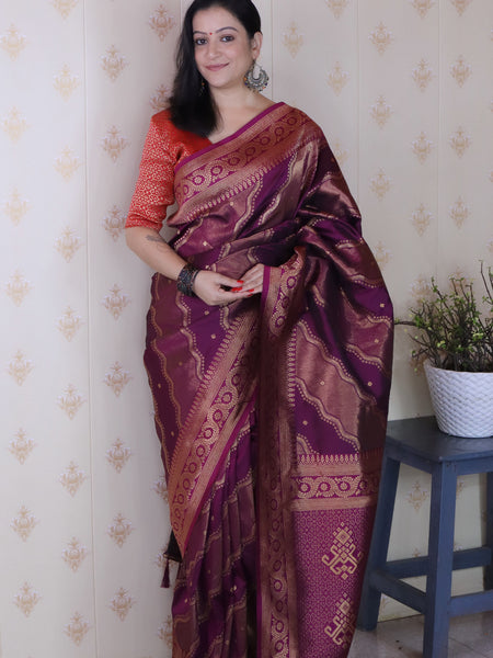 Premium Banarasi Soft Silk Sarees With Gold Zari