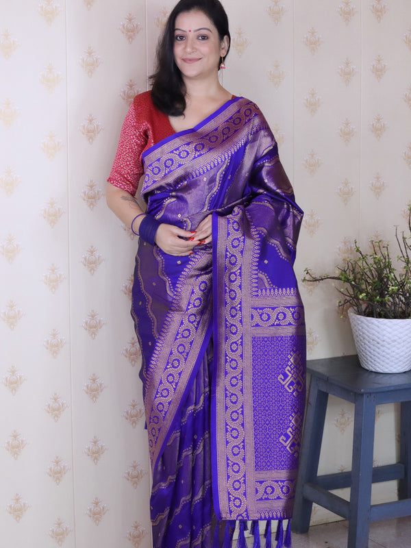 Premium Banarasi Soft Silk Sarees With Gold Zari