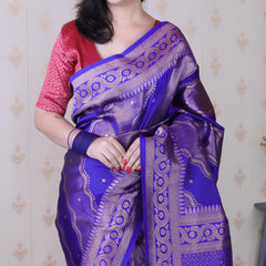 Premium Banarasi Soft Silk Sarees With Gold Zari
