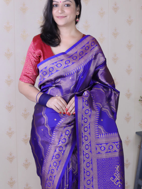 Premium Banarasi Soft Silk Sarees With Gold Zari