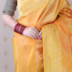 Premium Banarasi Soft Silk Sarees With Gold Zari