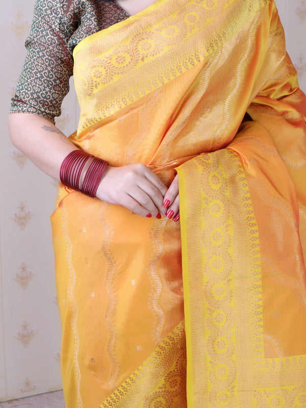 Premium Banarasi Soft Silk Sarees With Gold Zari