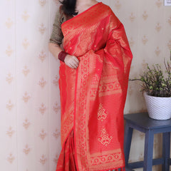 Premium Banarasi Soft Silk Sarees With Gold Zari