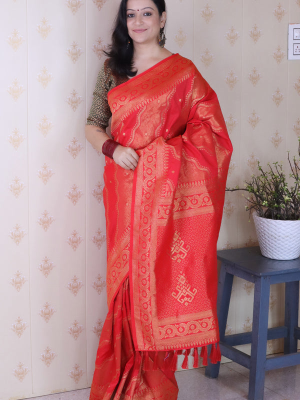 Premium Banarasi Soft Silk Sarees With Gold Zari