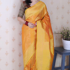 Premium Banarasi Soft Silk Sarees With Gold Zari