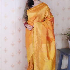 Premium Banarasi Soft Silk Sarees With Gold Zari