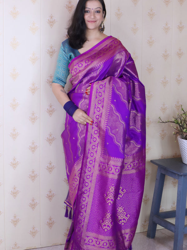 Premium Banarasi Soft Silk Sarees With Gold Zari