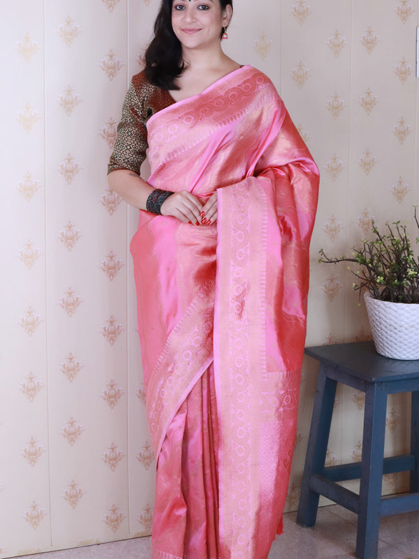 Premium Banarasi Soft Silk Sarees With Gold Zari