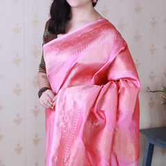Premium Banarasi Soft Silk Sarees With Gold Zari