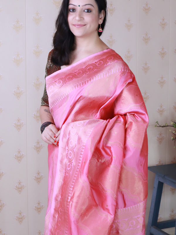 Premium Banarasi Soft Silk Sarees With Gold Zari