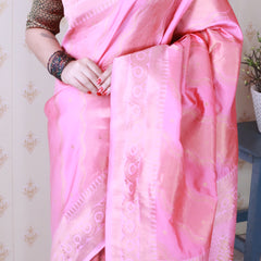 Premium Banarasi Soft Silk Sarees With Gold Zari