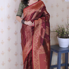 Premium Banarasi Soft Silk Sarees With Gold Zari