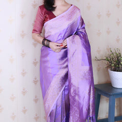 Premium Banarasi Soft Silk Sarees With Gold Zari