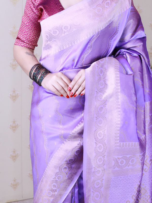 Premium Banarasi Soft Silk Sarees With Gold Zari