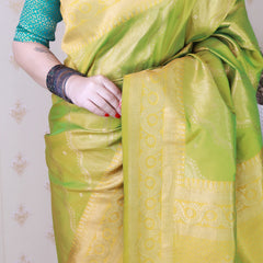 Premium Banarasi Soft Silk Sarees With Gold Zari
