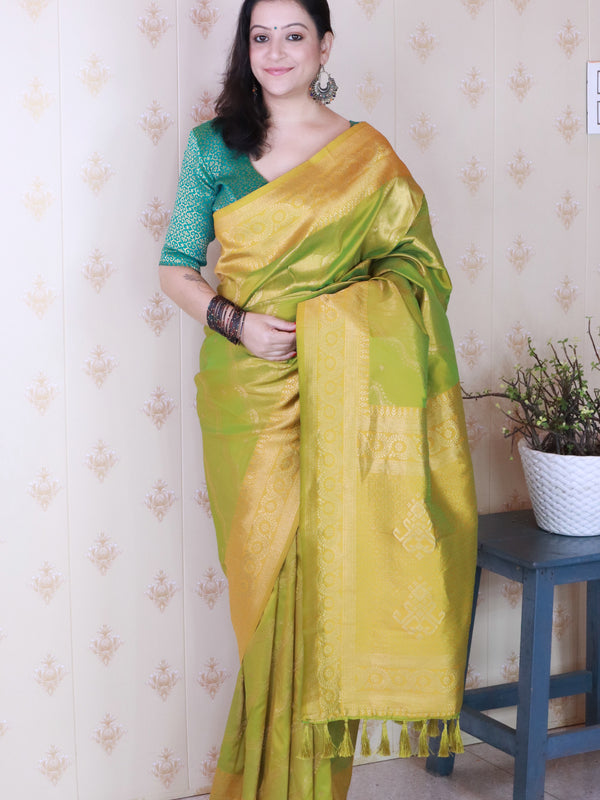 Premium Banarasi Soft Silk Sarees With Gold Zari