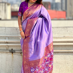 Pure Tissue Kanjivaram Zari Woven Saree With Blouse Piece