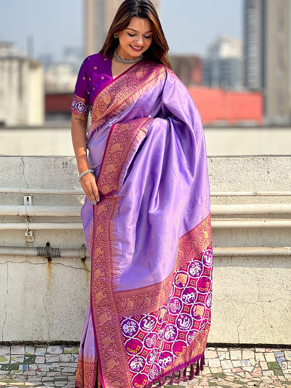 Pure Tissue Kanjivaram Zari Woven Saree With Blouse Piece