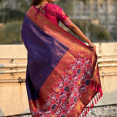 Pure Tissue Kanjivaram Zari Woven Saree With Blouse Piece