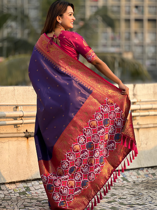 Pure Tissue Kanjivaram Zari Woven Saree With Blouse Piece