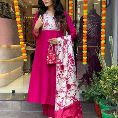 Pure Cotton Kurta Set With Gaji Zcard Print Dupatta