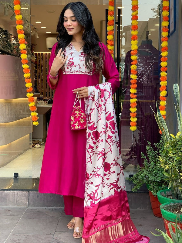 Pure Cotton Kurta Set With Gaji Zcard Print Dupatta