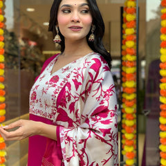 Pure Cotton Kurta Set With Gaji Zcard Print Dupatta