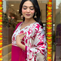 Pure Cotton Kurta Set With Gaji Zcard Print Dupatta