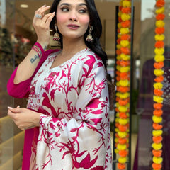 Pure Cotton Kurta Set With Gaji Zcard Print Dupatta