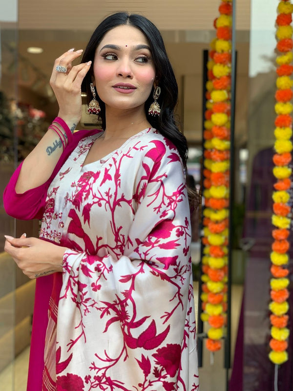 Pure Cotton Kurta Set With Gaji Zcard Print Dupatta