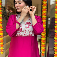 Pure Cotton Kurta Set With Gaji Zcard Print Dupatta