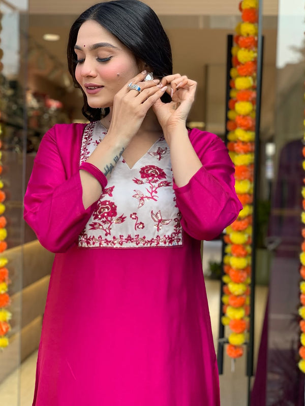 Pure Cotton Kurta Set With Gaji Zcard Print Dupatta