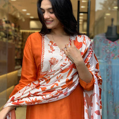 Pure Cotton Kurta Set With Gaji Zcard Print Dupatta