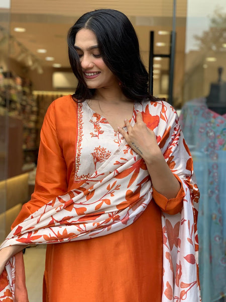 Pure Cotton Kurta Set With Gaji Zcard Print Dupatta