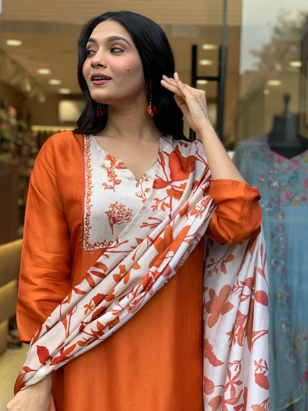 Pure Cotton Kurta Set With Gaji Zcard Print Dupatta