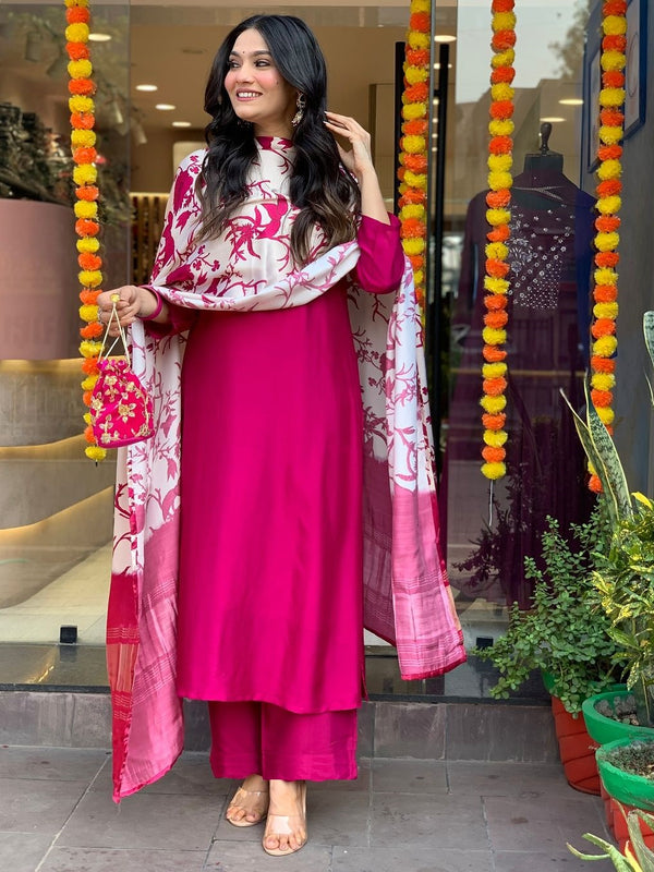 Pure Cotton Kurta Set With Gaji Zcard Print Dupatta