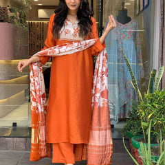 Pure Cotton Kurta Set With Gaji Zcard Print Dupatta