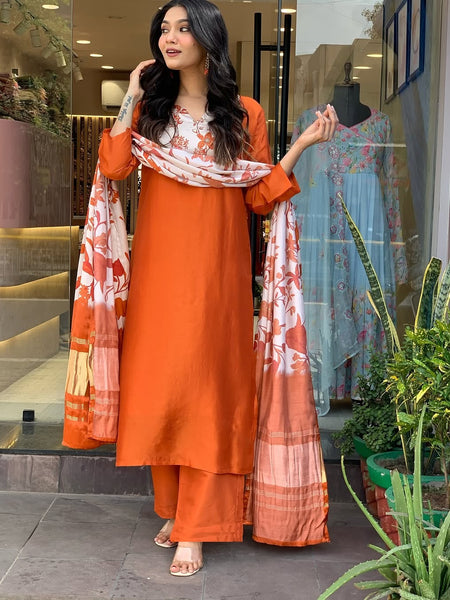 Pure Cotton Kurta Set With Gaji Zcard Print Dupatta