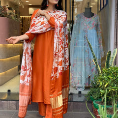 Pure Cotton Kurta Set With Gaji Zcard Print Dupatta