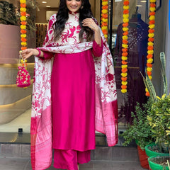 Pure Cotton Kurta Set With Gaji Zcard Print Dupatta