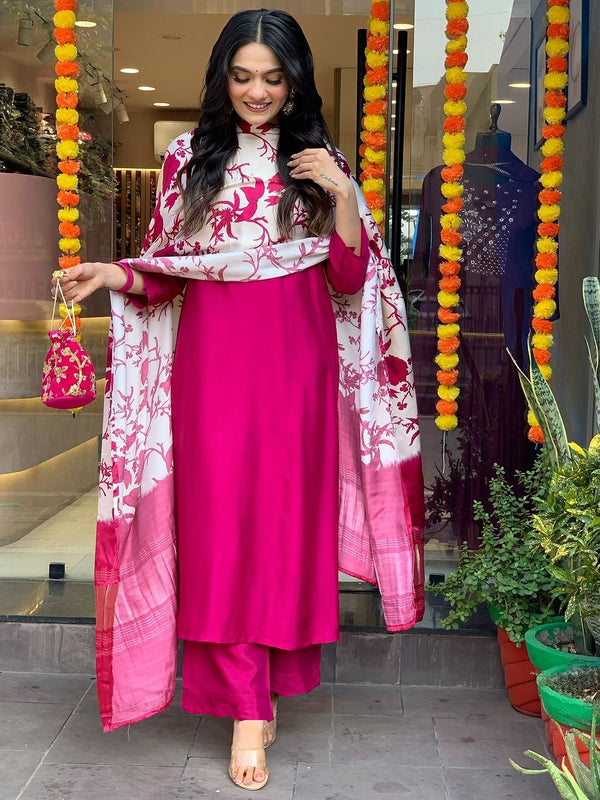 Pure Cotton Kurta Set With Gaji Zcard Print Dupatta