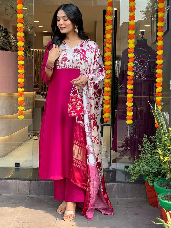 Pure Cotton Kurta Set With Gaji Zcard Print Dupatta