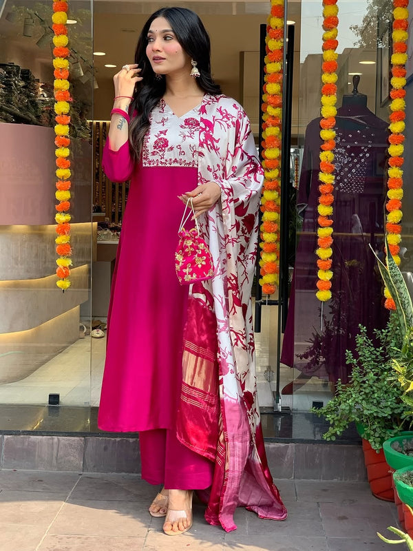 Pure Cotton Kurta Set With Gaji Zcard Print Dupatta