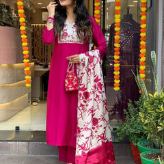 Pure Cotton Kurta Set With Gaji Zcard Print Dupatta