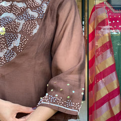 Silk Blend Kurta Set With Chanderi Dupatta