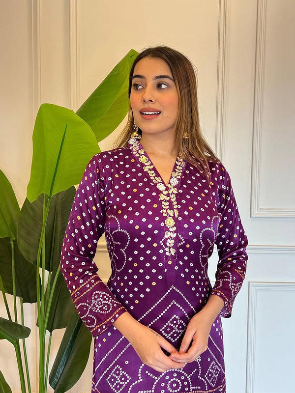 Women’s Viscose Embroidered Kurta with Cotton Bottom & Chanderi Cotton Dupatta Set